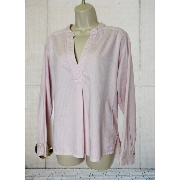 Xirena Womens Long Sleeve Popover Shirt Blouse Size S Light Pink Cotton - Picture 5 of 9